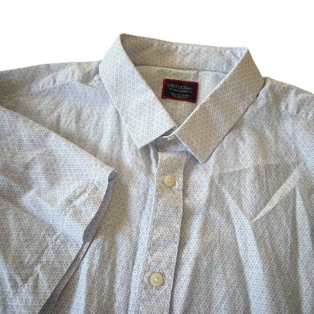 UNTUCKit Wehlener Short Sleeve Button Down Shirt XXX Large Cotton Linen Blend